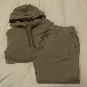 Everlane Green Cotton Sweatsuit Set size Medium